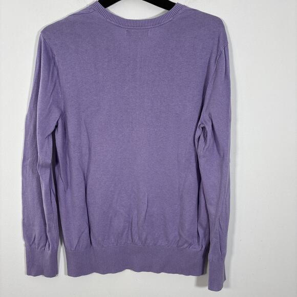 Banana Republic Men Silk Linen Blend V-Neck Sweater Lavender Preppy Casual Large - Picture 4 of 8